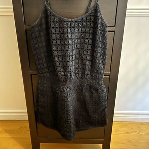 Black eyelet romper